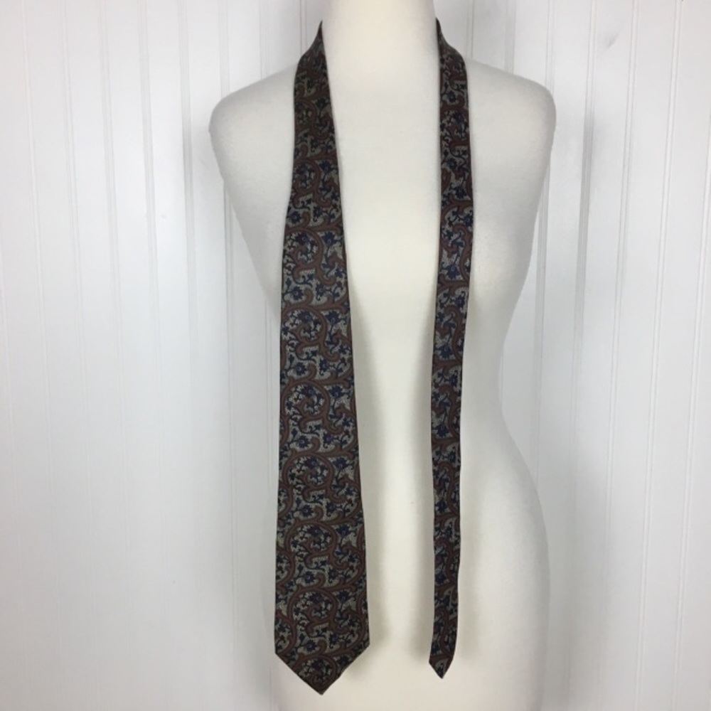 Christian Dior men’s silk tie blue brown work formal celebration